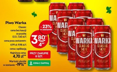 Piwo Warka Classic promocja w Żabka