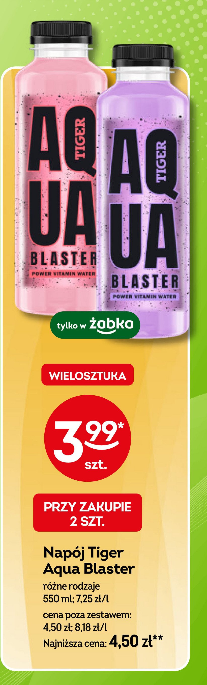 Napój pink Tiger aqua blaster promocja w Żabka