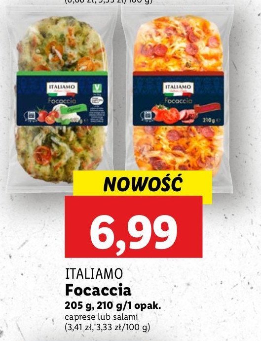 Focaccia caprese Italiamo promocja