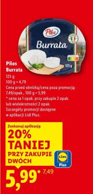 Ser Pilos Burrata promocja w Lidl