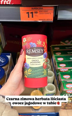 Herbata zimowa cejlońska Remsey liściasta owoce jagodowe czarna liściasta promocja w Biedronka