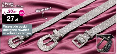 Pasek damski błyszczący Rozm.90-110cm mischmasch berlin promocja w Woolworth