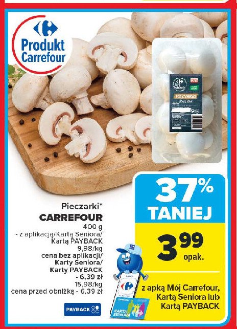 Pieczarki Carrefour targ świeżości promocja