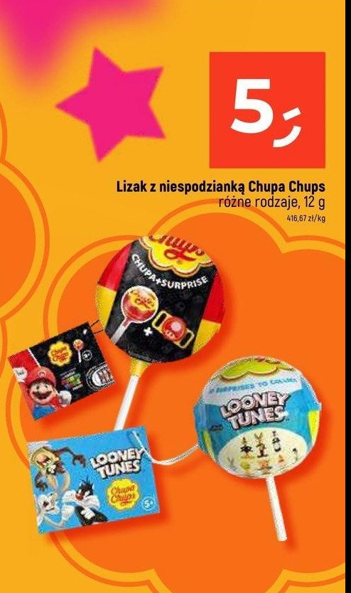 Lizak z niespodzianką mario Chupa chups chupa+surprise promocja w Dealz