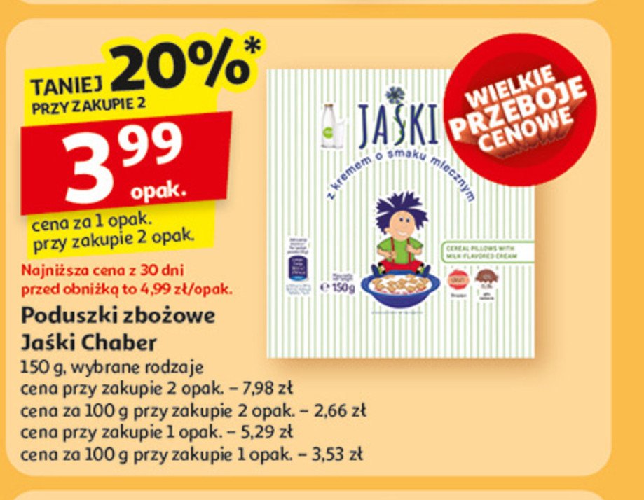 Jaśki mleczne Chaber promocja w Auchan