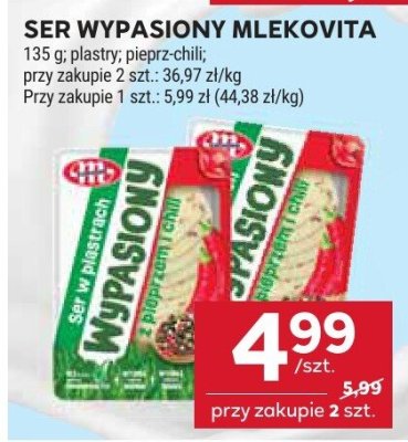 Ser wypasiony Mlekovita plastry, pieprz-chili promocja w Stokrotka