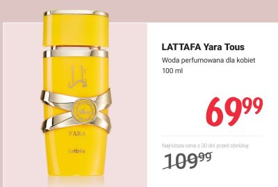 Woda perfumowana dla kobiet Yara Tous 100 ml promocja w Rossmann