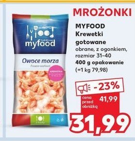 Krewetki gotowane obrane 31/40 Myfood promocja