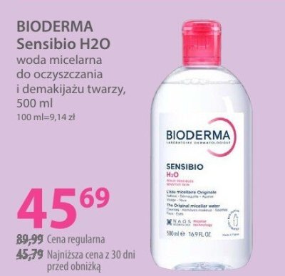 Woda BIODERMA Sensibio H2O woda micelarna do oczyszczania i demakijażu twarzy promocja w Hebe