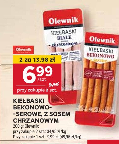 Kie艂baski bia艂e z sosem chrzanowym Olewnik promocja