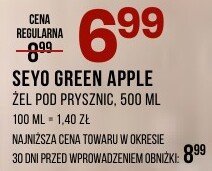 Żel pod prysznic SEYO GREEN APPLE promocja w Drogerie Natura