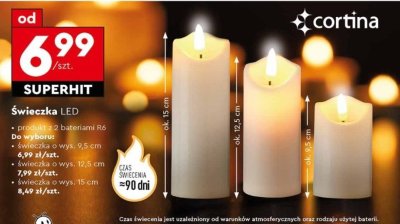 Świeczka LED Cortina 9.5cm promocja w Biedronka