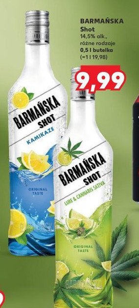 Likier 14.5% Barma艅ska shot lime & cannabis sativa promocja w Kaufland