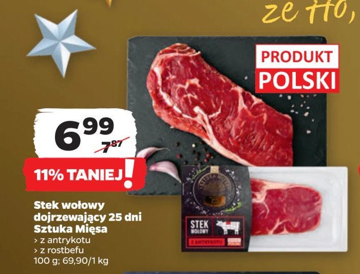 Stek wołowy z antrykotu SZTUKA MIĘSA NETTO promocja