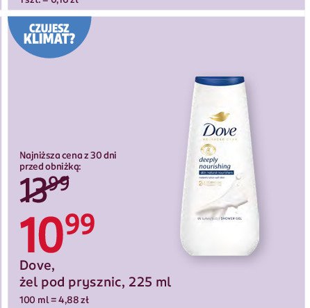 Żel pod prysznic Dove deeply nourishing promocja w Rossmann