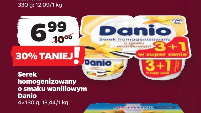 Serek wanilia Danone danio promocja w Netto