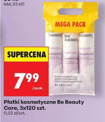 Płatki kosmetyczne Be Beauty Care, 3x120 szt. promocja w Biedronka