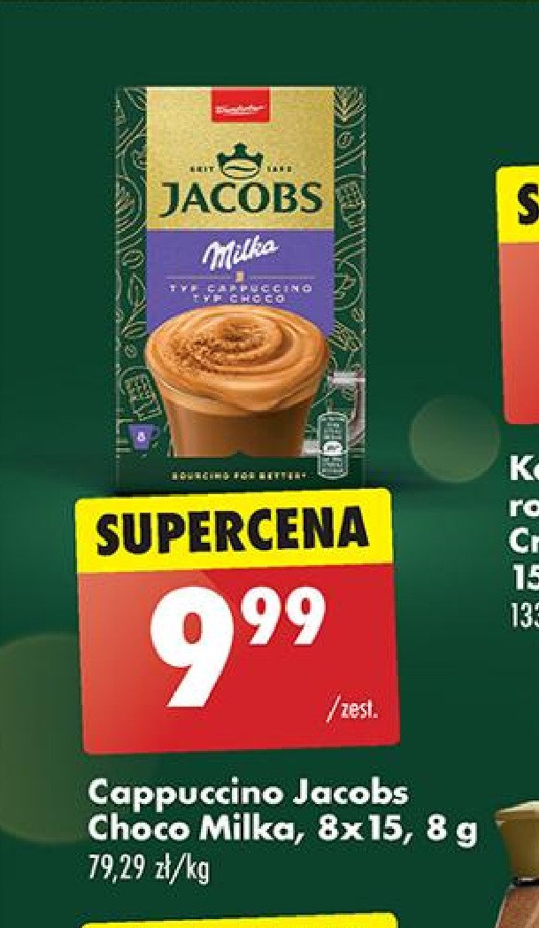 Cappuccino z czekoladą milka Jacobs choco cappucino promocja w Biedronka