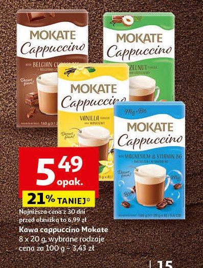 Kawa o smaku waniliowym Mokate cappuccino promocja