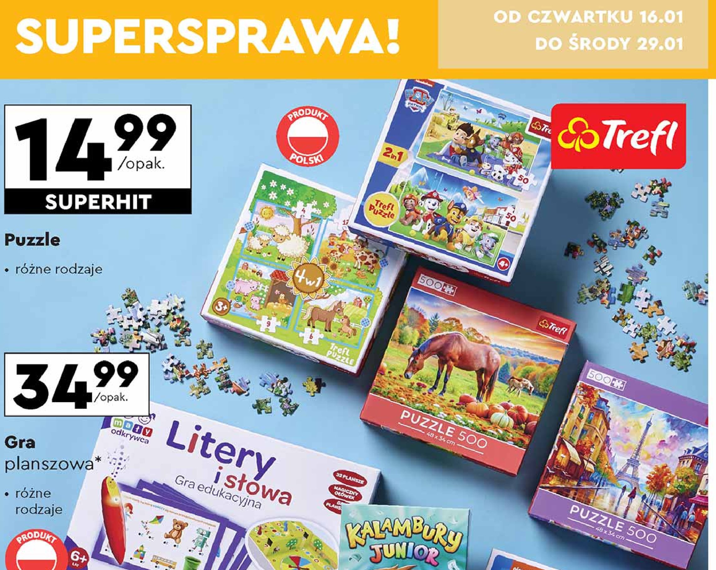 Puzzle 500 elementów Trefl promocja w Biedronka