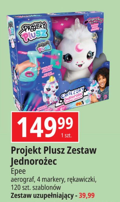 Maskotka projekt plusz jednorożec Epee promocja