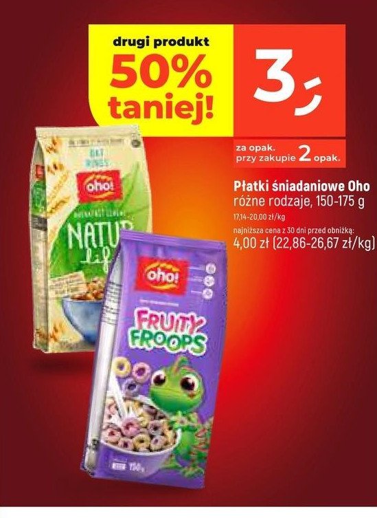 Płatki owocowe OHO! promocja