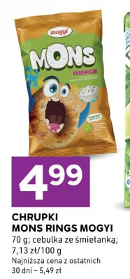 Chrupki Mons Rings Mogyi cebulka ze śmietanką promocja w Stokrotka