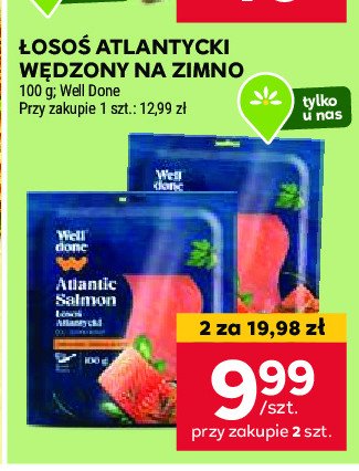 Łosoś atlantycki wędzony na zimno Well done promocja