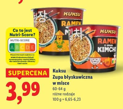 Zupa błyskawiczna w misce ramen Kuksu promocja w Lidl