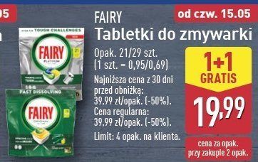 Tabletki do zmywarek Fairy Platinum Lemon promocja