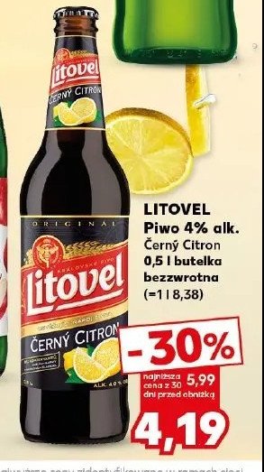 Piwo Litovel citron ciemny promocja w Supeco