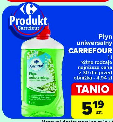 Płyn uniwersalny konwalia Carrefour essential promocja