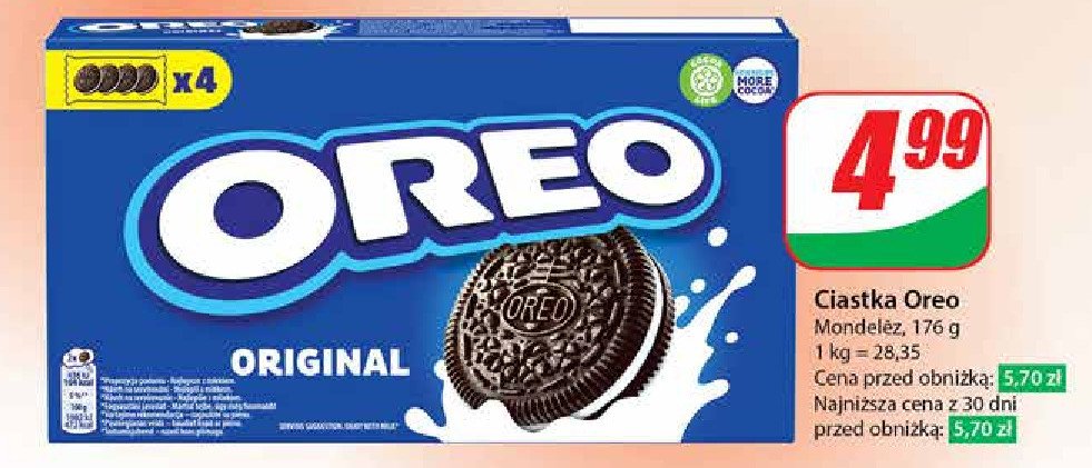 Ciastka original Oreo promocja w Dino