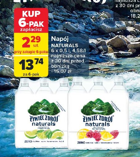 Woda z nutą limonki i mięty ŻYWIEC ZDRÓJ NATURALS promocja