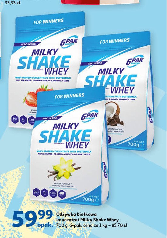 Odżywka białkowa milky shake strawberry 6pak promocja