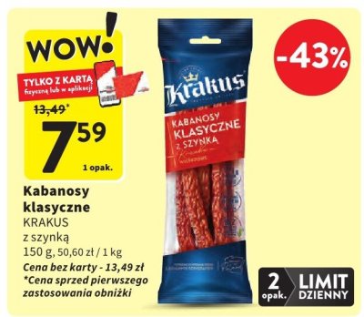 Kabanosy klasyczne  promocja w Intermarche