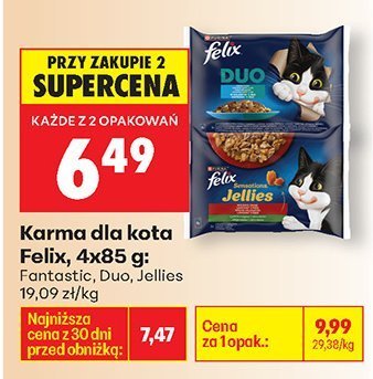 Karma dla kota Fantastic, Duo, Jellies 4x85g promocja w Biedronka