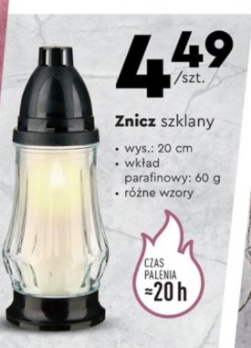 Znicz szklany 60g 20h promocja