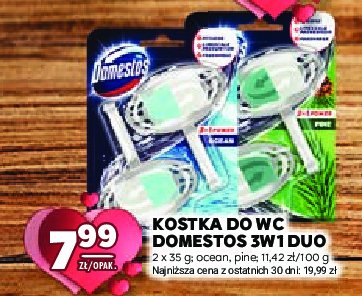 Kostka do wc pine Domestos 3in1 power promocja