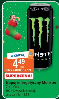 Napój energetyczny Monster Coca-Cola 500 ml promocja w Leclerc