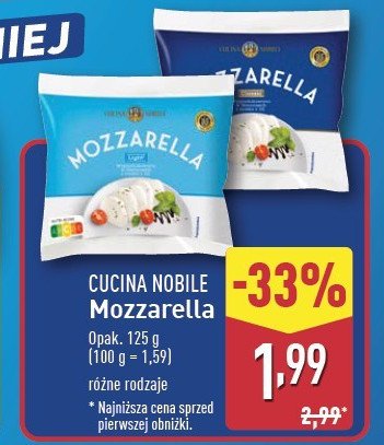 Mozzarella Cucina nobile promocja w Aldi