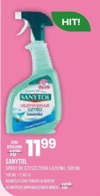 Spray do czyszczenia łazienki SANITOL promocja w Drogerie Natura