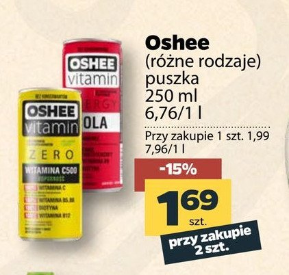 Nap贸j energetyczny witamina c500 odporno艣膰 Oshee vitamin zero promocja