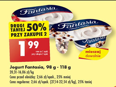 Jogurt z kulkami w czekoladzie Danone fantasia promocja