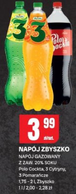 Napój gazowany z żaw. 20% soku Polo Cockta, 3 Cytryny, 3 Pomarańcze promocja w Chorten