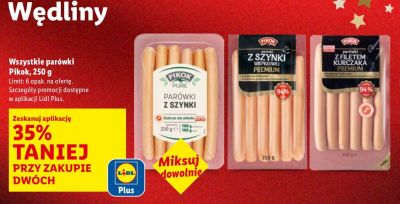 Parówki wszystkie rodzaje promocja w Lidl