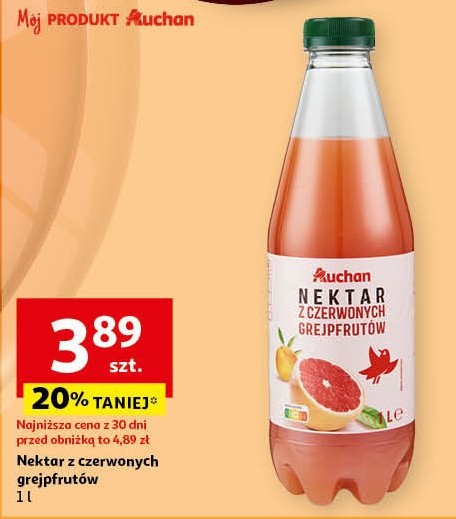 Nektar z czerwonych grejpfrutów Auchan promocja