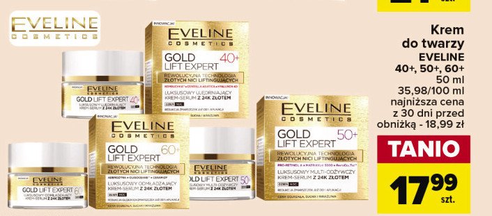 Krem do twarzy dzień i noc 60+ Eveline gold lift expert promocja