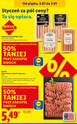 Parówki Pikoń z szynki wieprzowej Premium 250g promocja w Lidl