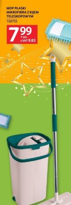 Mop płaski mikrofibra z kijem teleskopowym promocja w Selgros